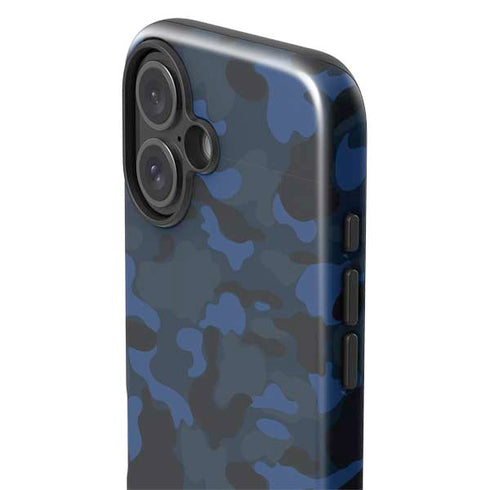 Blue Street Camo iPhone 16 Impact Case